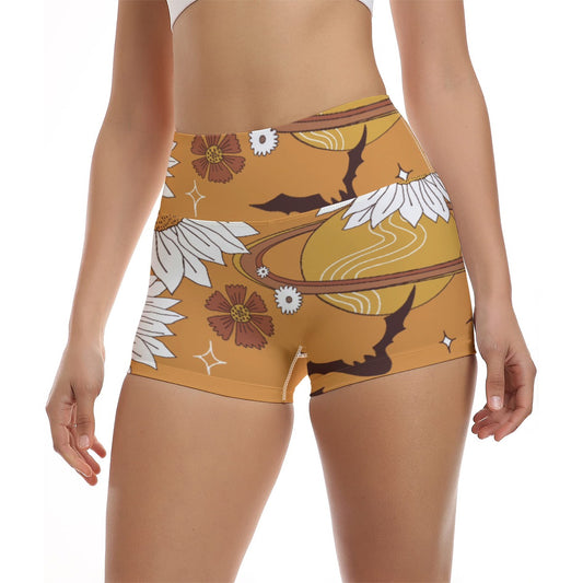 Flying Bats Women's Ultra-Short Yoga Shorts