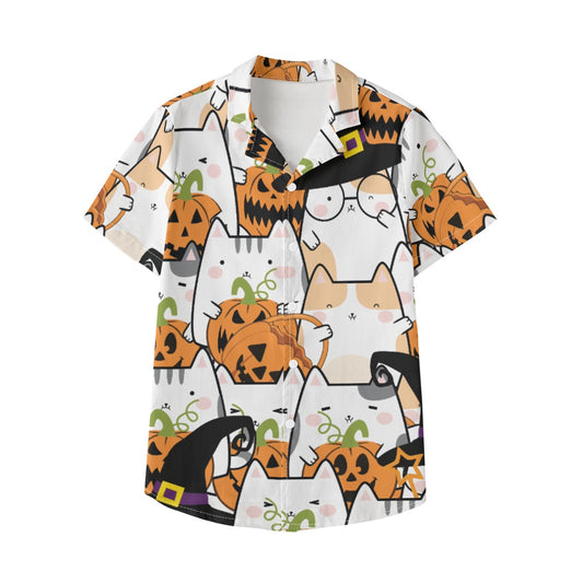 Trick or Treat Cats Kid's Hawaiian Shirt