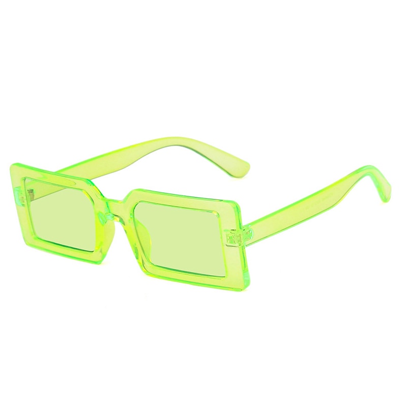 Retro Fluorescent Rectangle Sunglasses