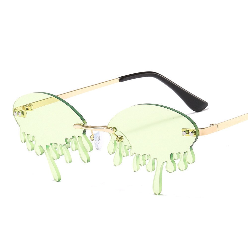 Rimless Oval Drip Sunglasses