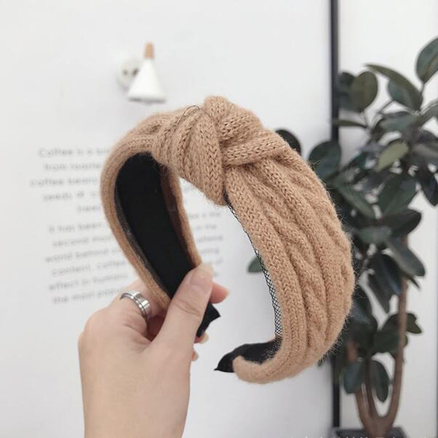 Wide Knitted Knot Headband