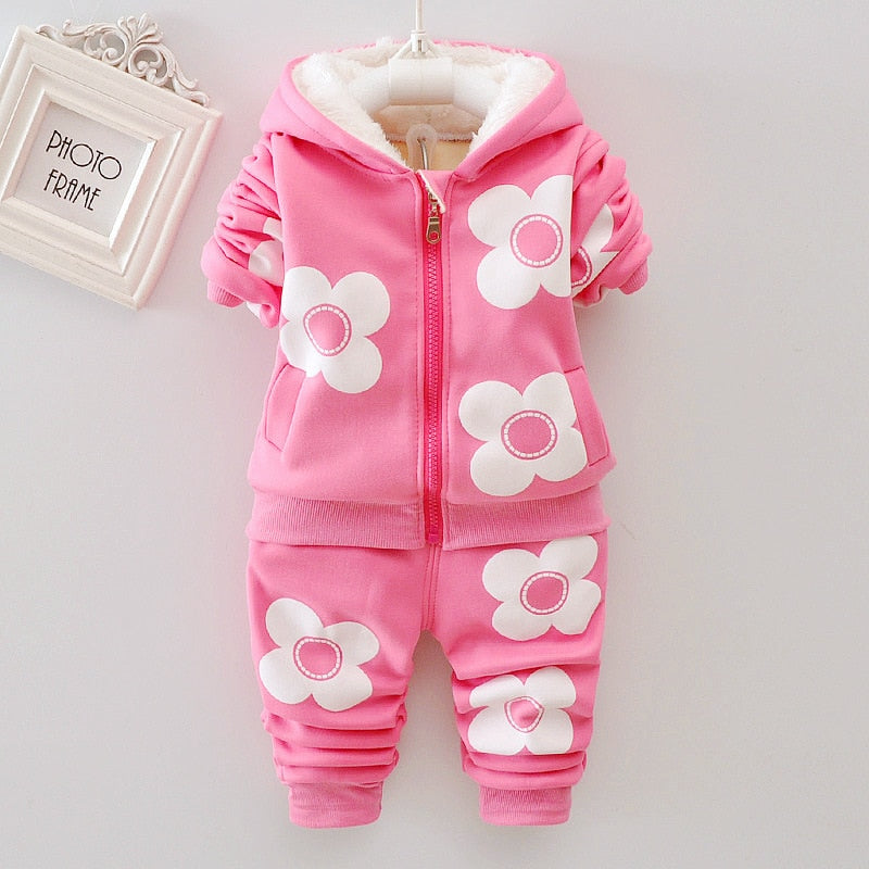 2pcs Printed Cotton Sweater Baby Tracksuit Set