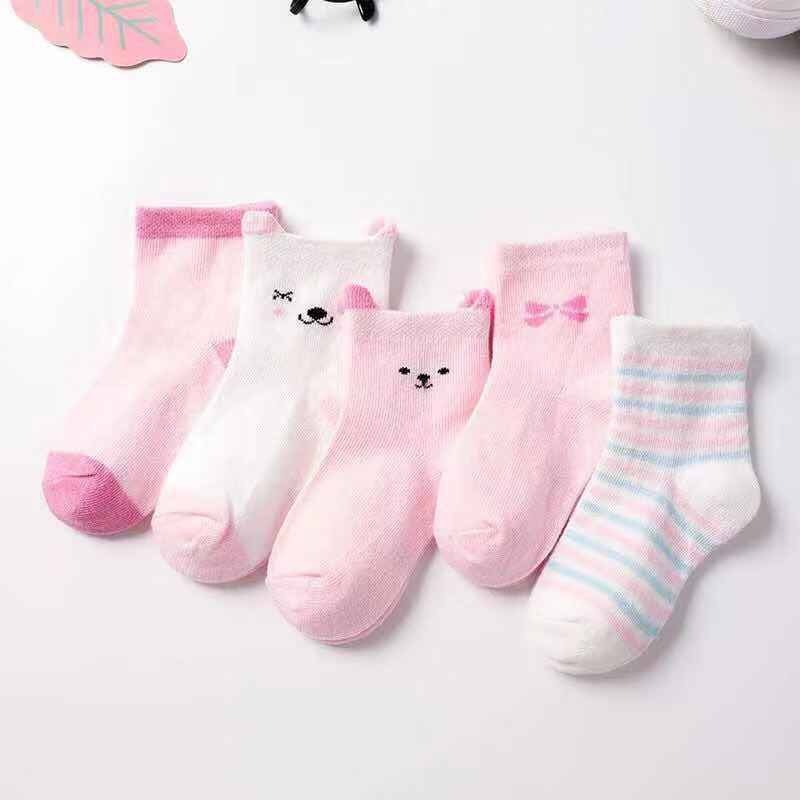 Cartoon Animal Soft Cotton Knit Baby Socks 5 Pairs