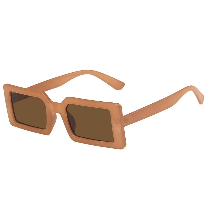 Retro Fluorescent Rectangle Sunglasses