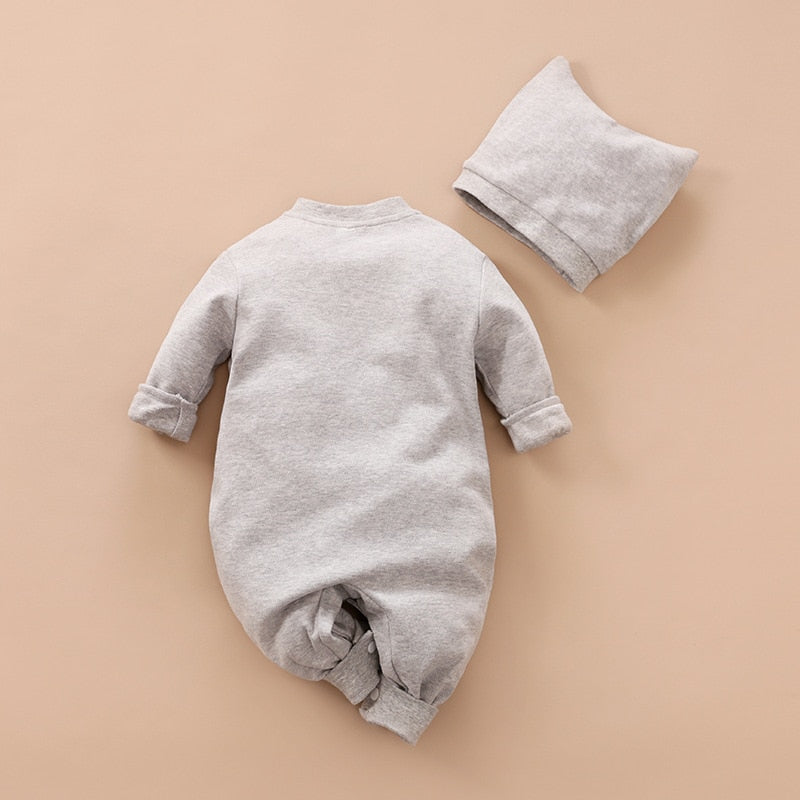 2pcs Newborn Baby Owl Long Sleeve Sleeper w/ Matching Hat Outfit Set