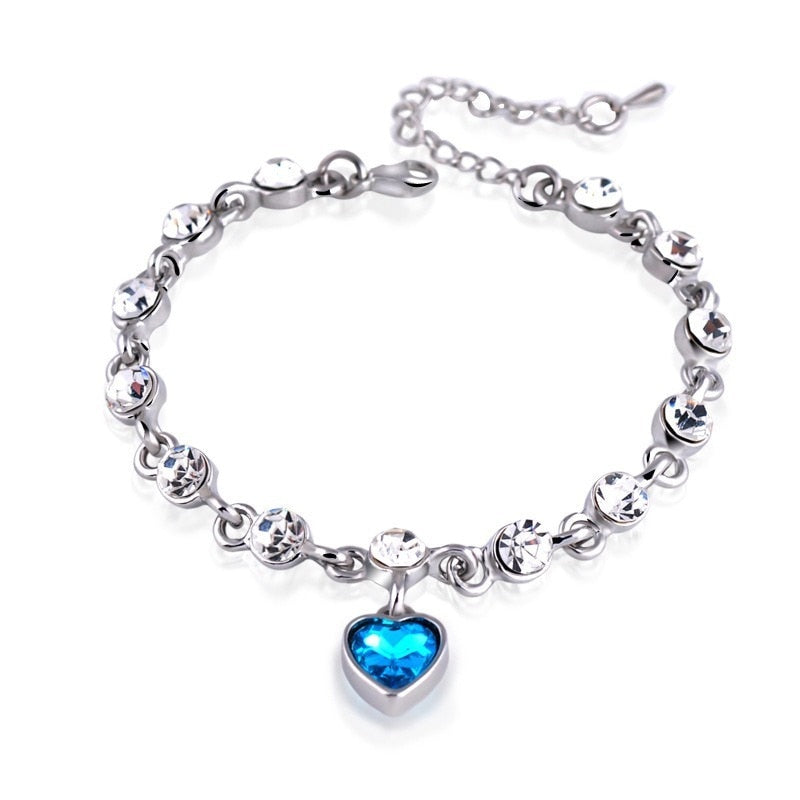 Crystal Ocean Heart Bracelet