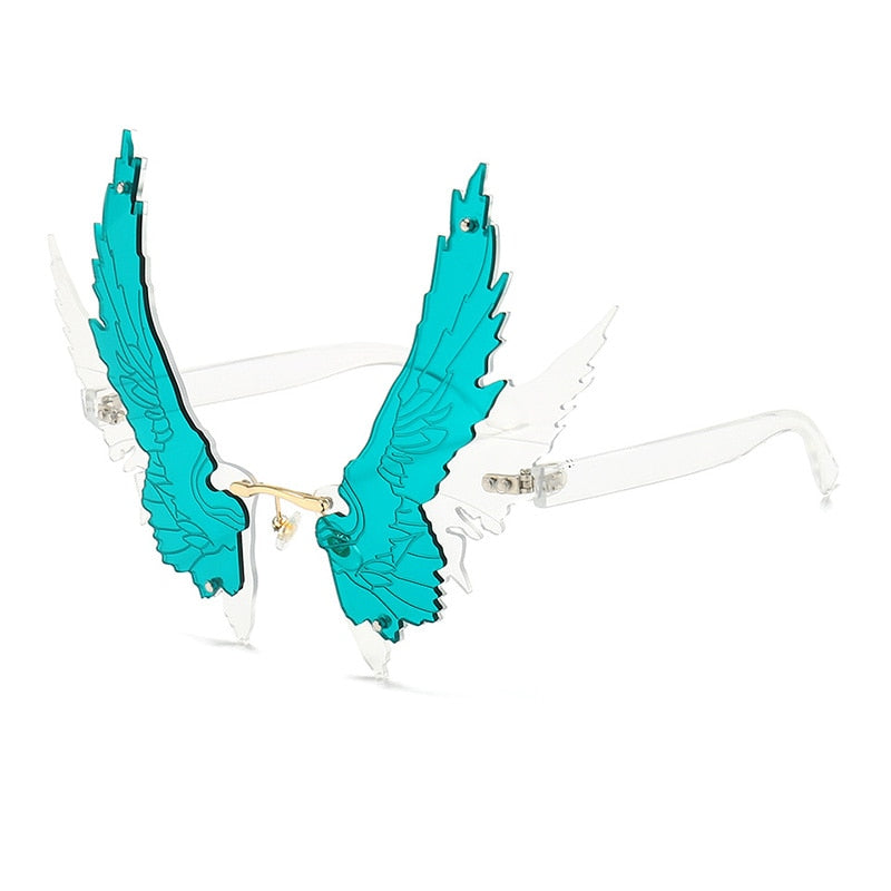 Oversized Rimless Angel Wings Sunglasses