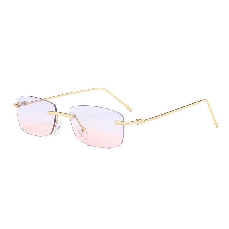 Small Rectangle Rimless Sunglasses