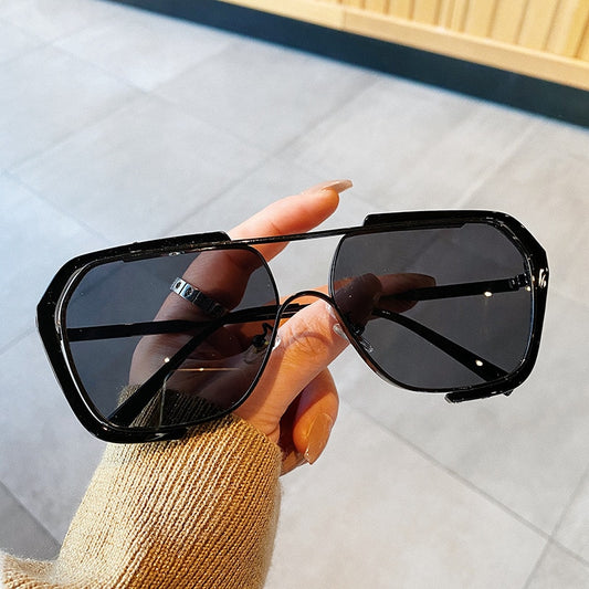 Oversized Square Metal Frame Vintage Sunglasses