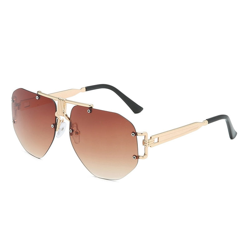 Rimless Retro Frame Sunglasses