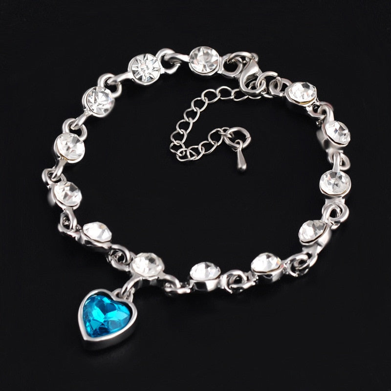 Crystal Ocean Heart Bracelet