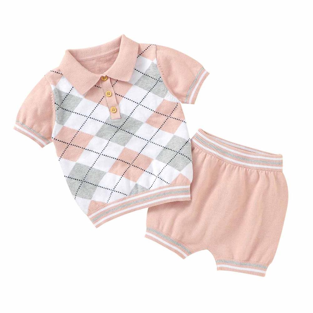 2pcs Short Sleeve Shirt w/ Shorts Children Outfit Set