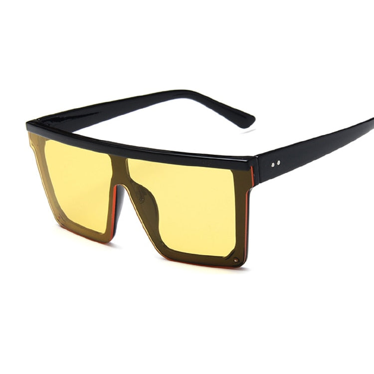 Oversized Vintage Flat Top Square Sunglasses