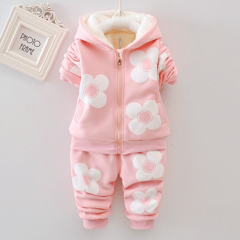 2pcs Printed Cotton Sweater Baby Tracksuit Set