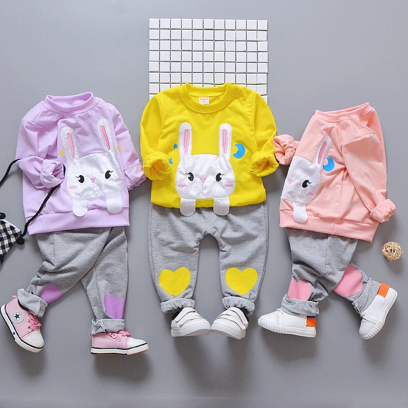 2pcs Printed Cotton Sweater Baby Tracksuit Set