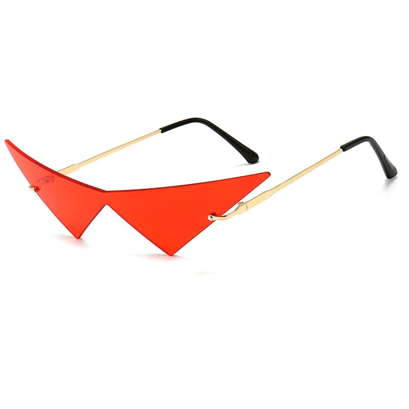 Oversized Rimless Triangle Sunglasses