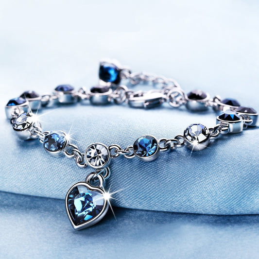 Crystal Ocean Heart Bracelet