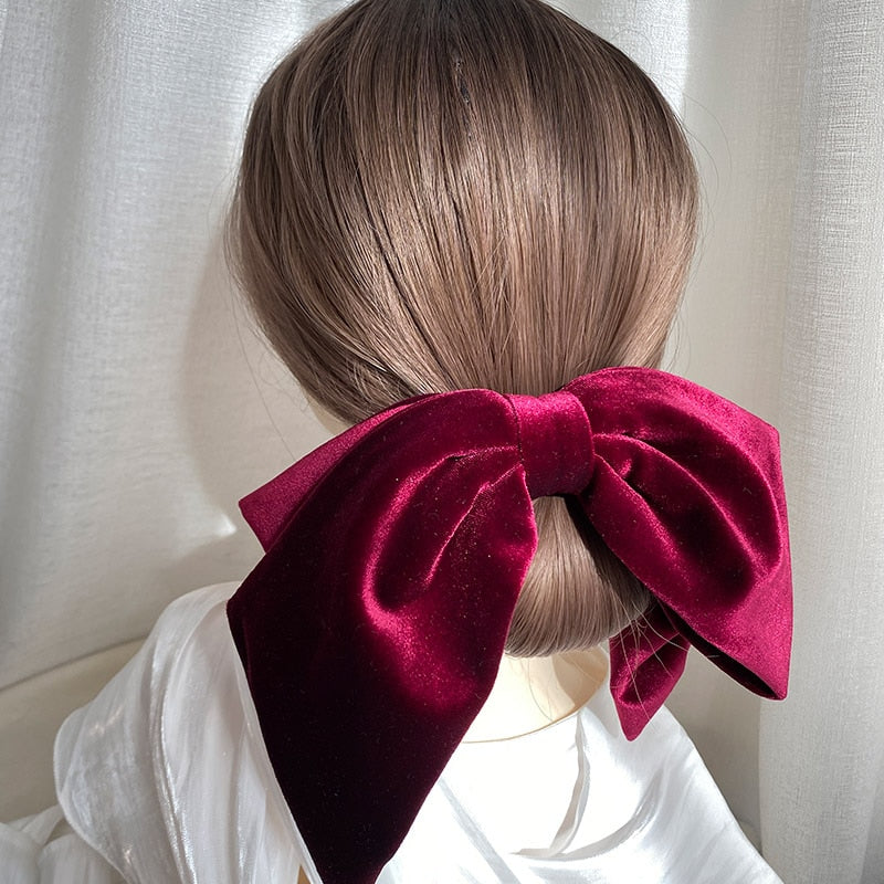 Velvet Barrette Bow