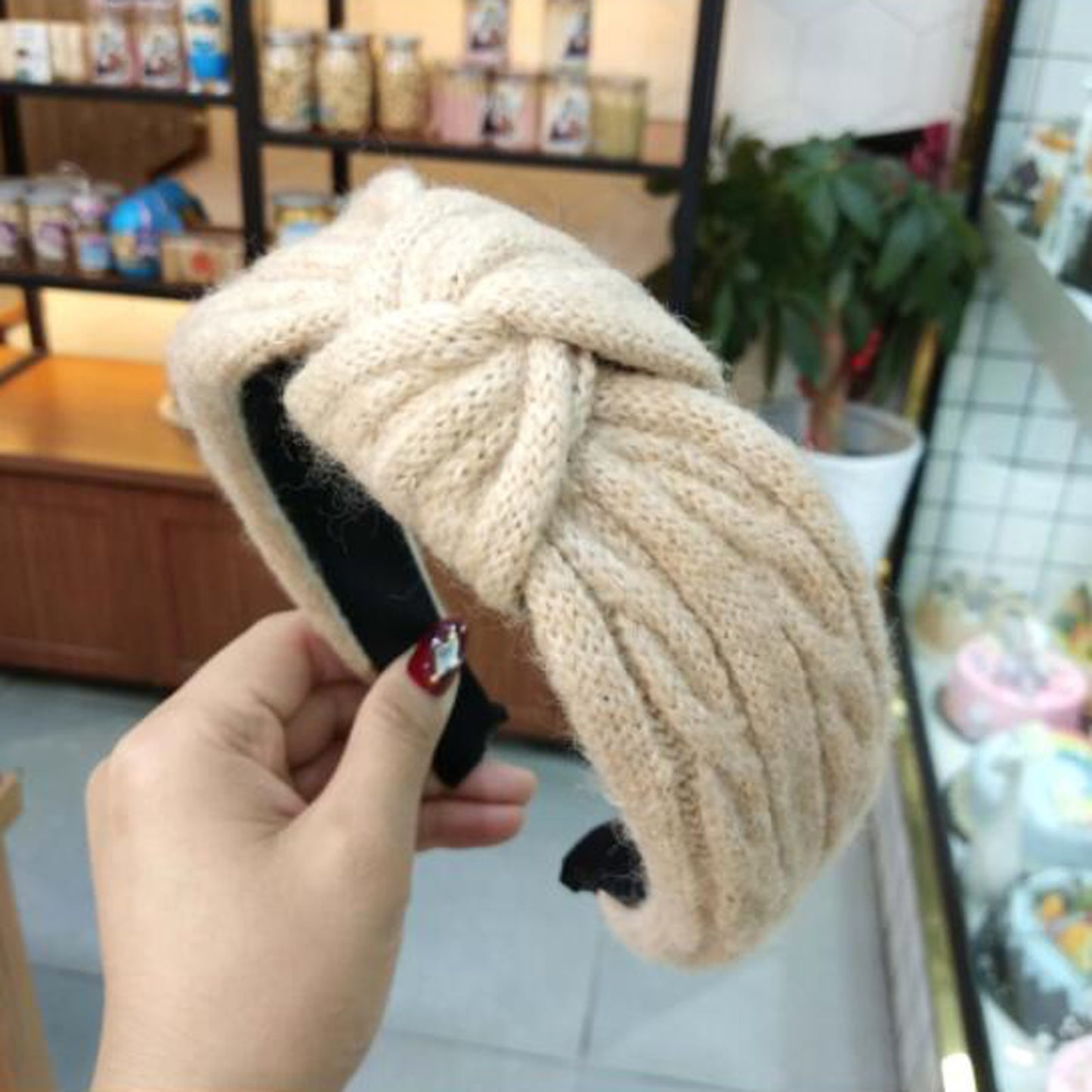 Wide Knitted Knot Headband