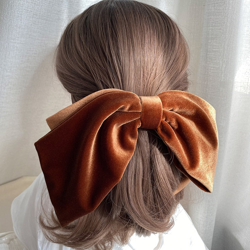 Velvet Barrette Bow