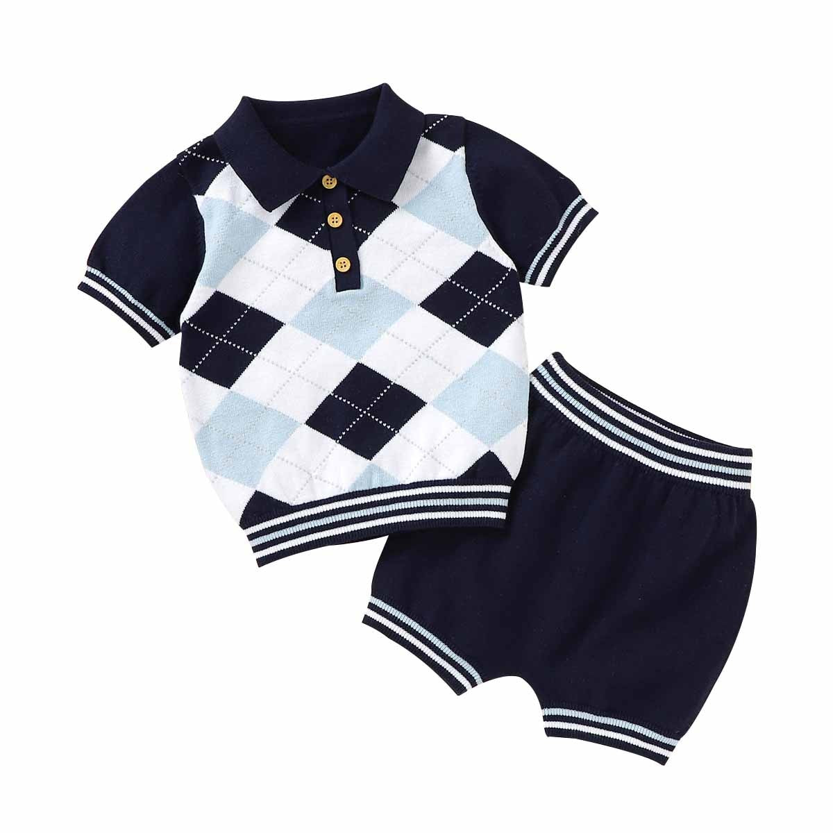 2pcs Short Sleeve Shirt w/ Shorts Children Outfit Set