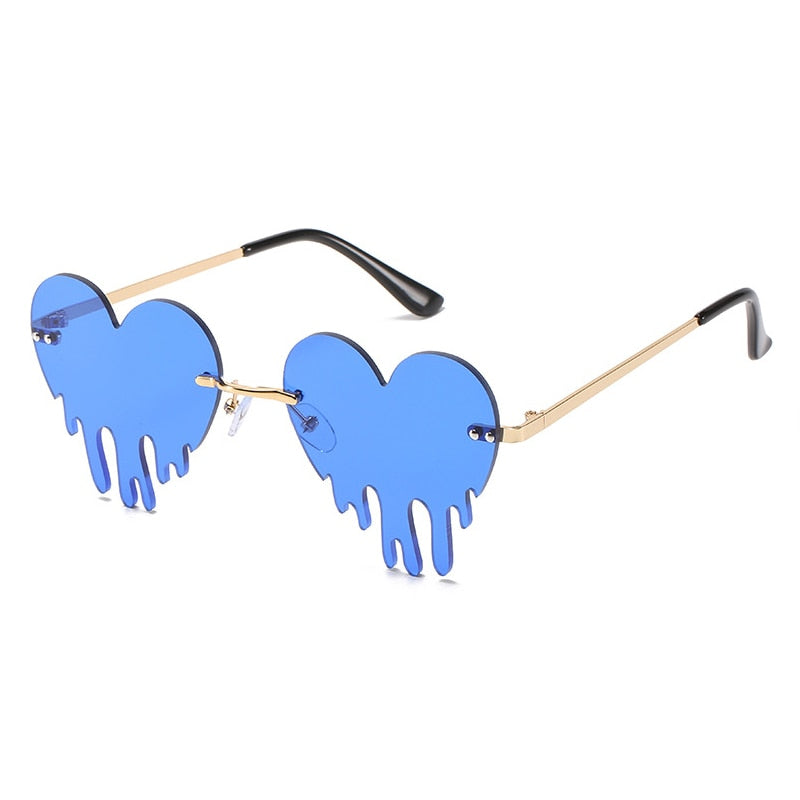 Heart Drip Rimless Sunglasses