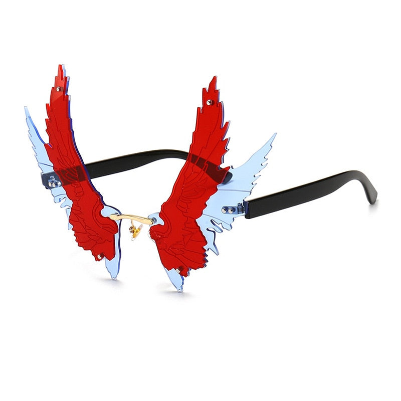 Oversized Rimless Angel Wings Sunglasses