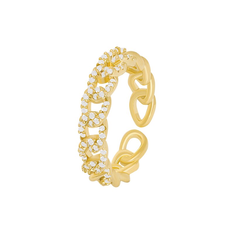 Twisted Rhinestone Chain Ring