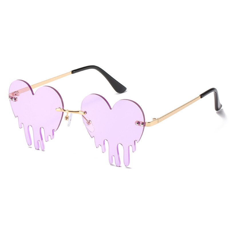 Heart Drip Rimless Sunglasses