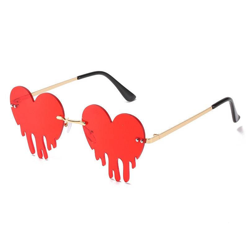 Heart Drip Rimless Sunglasses