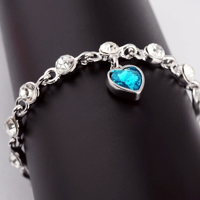 Crystal Ocean Heart Bracelet