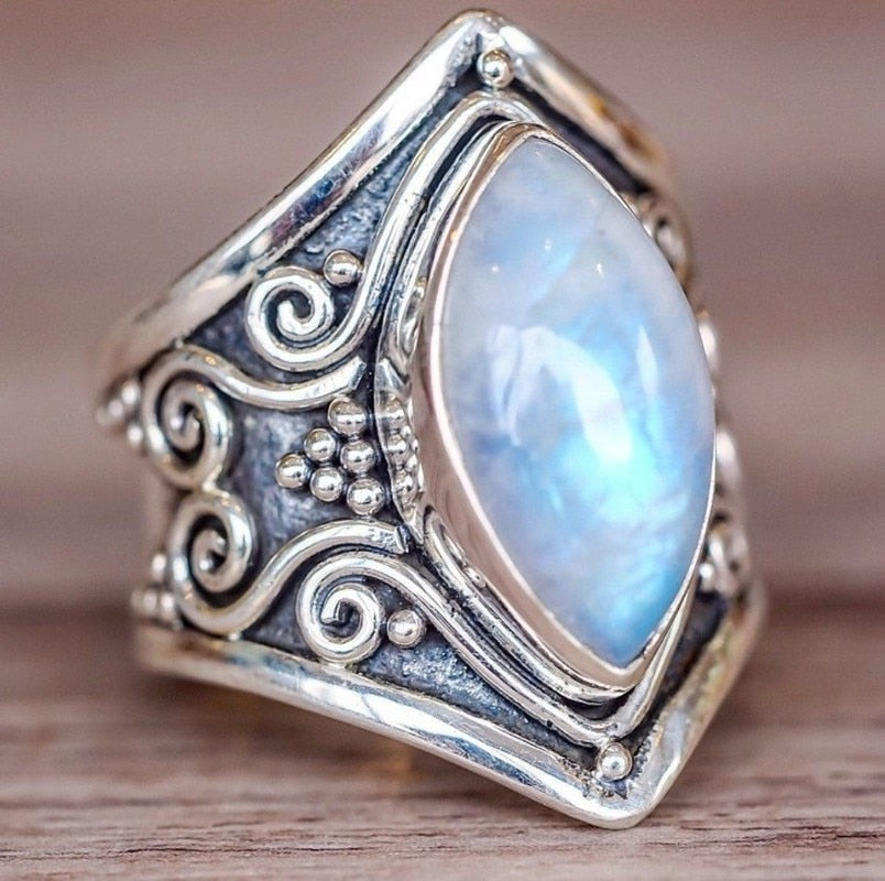 Opal Natural Stone Antique Ring