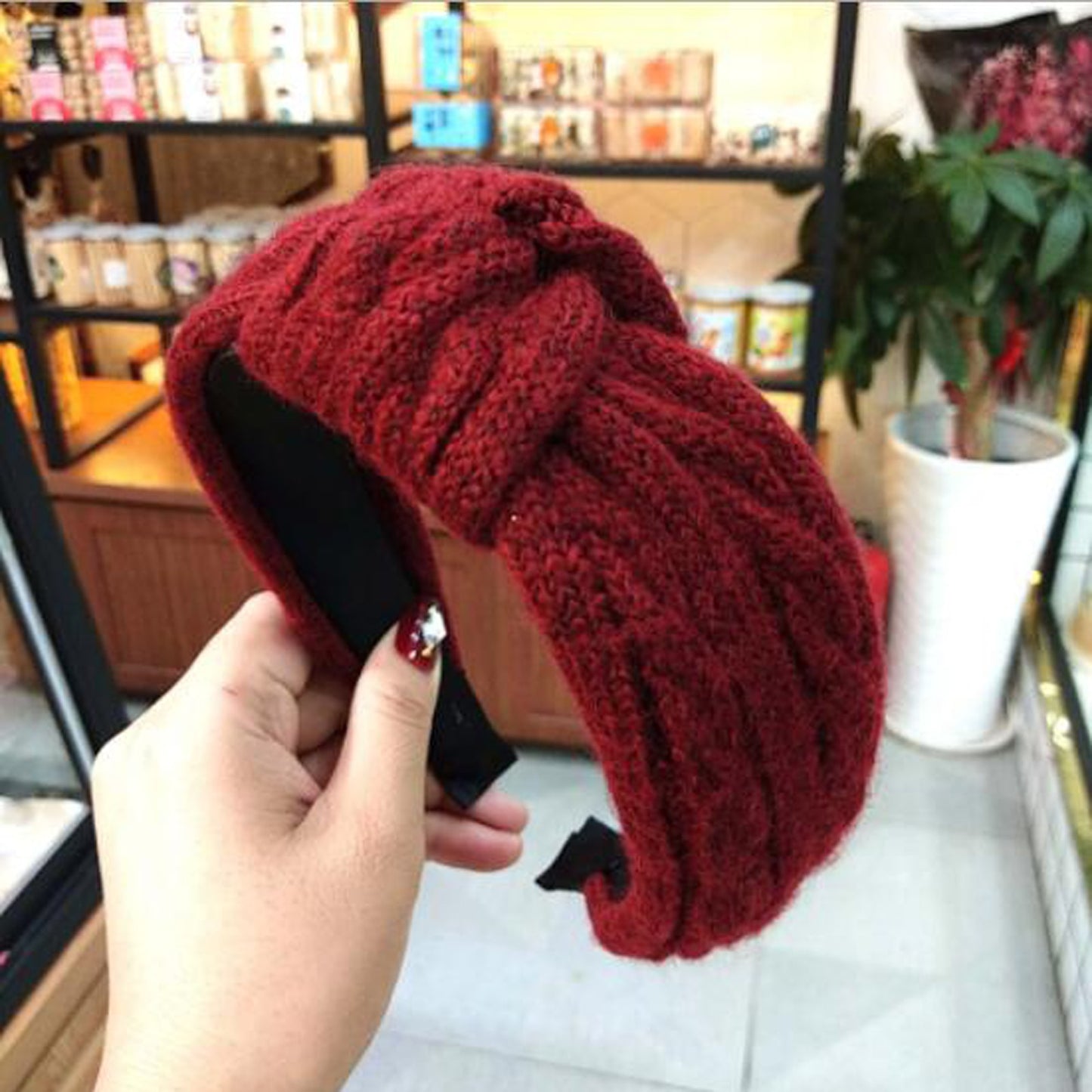 Wide Knitted Knot Headband