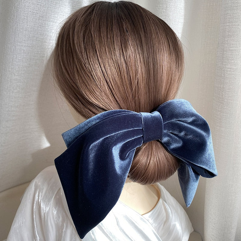 Velvet Barrette Bow