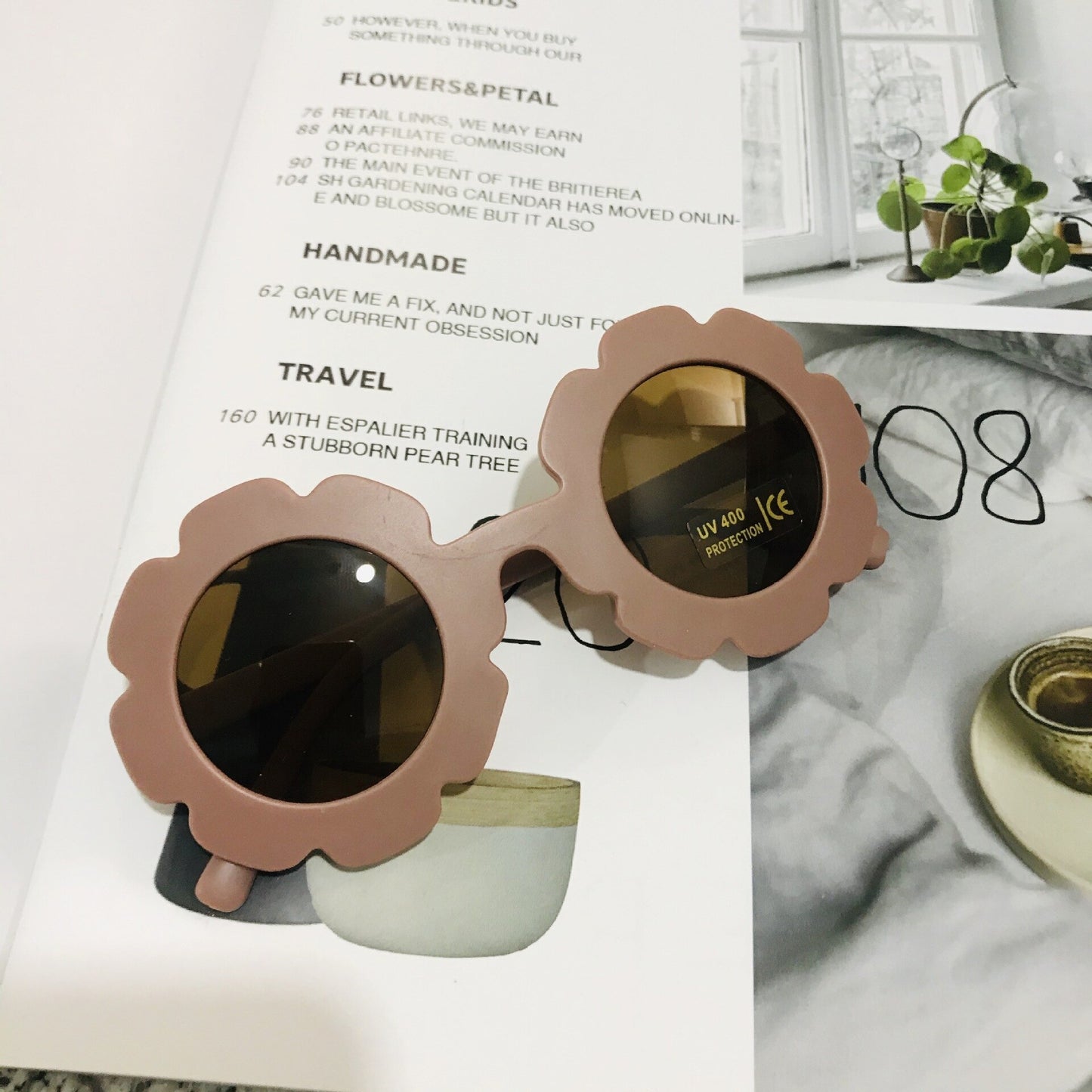 Vintage Round Flower Sunglasses