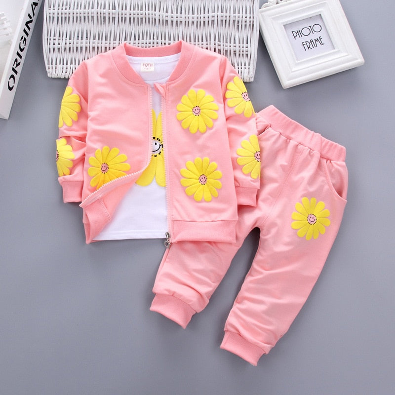 2pcs Printed Cotton Sweater Baby Tracksuit Set