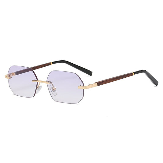 Vintage Rimless Retro Square Sunglasses