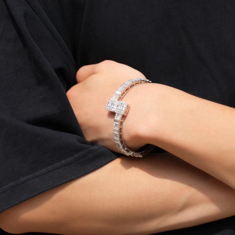 Square Lux Rhinestone Wrap Bracelet