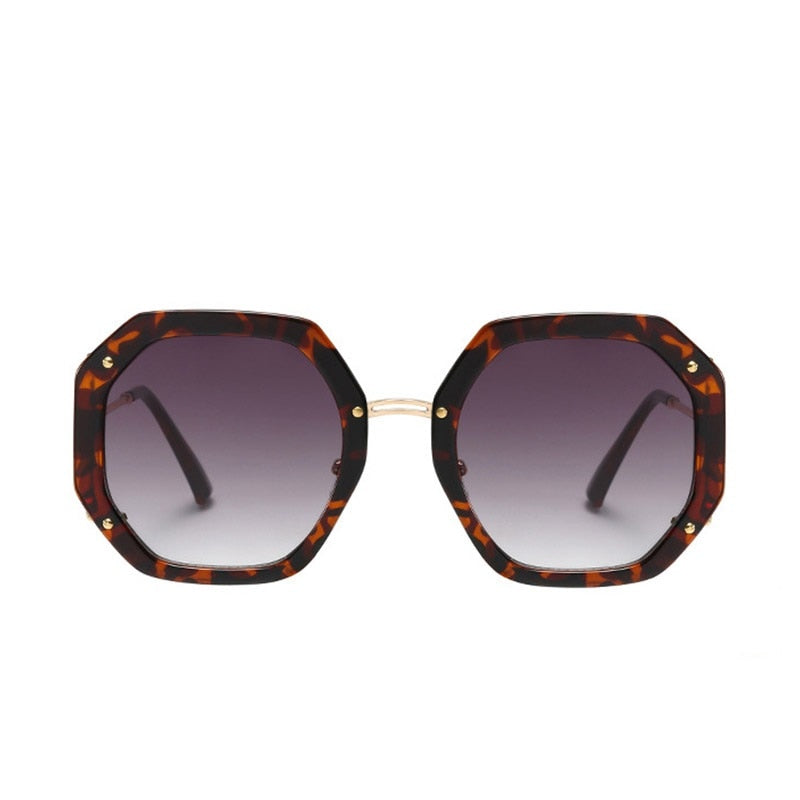 Oversized Polygonal Rivets Sunglasses