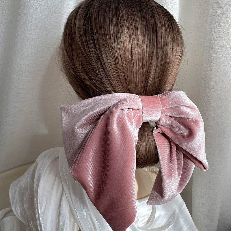 Velvet Barrette Bow