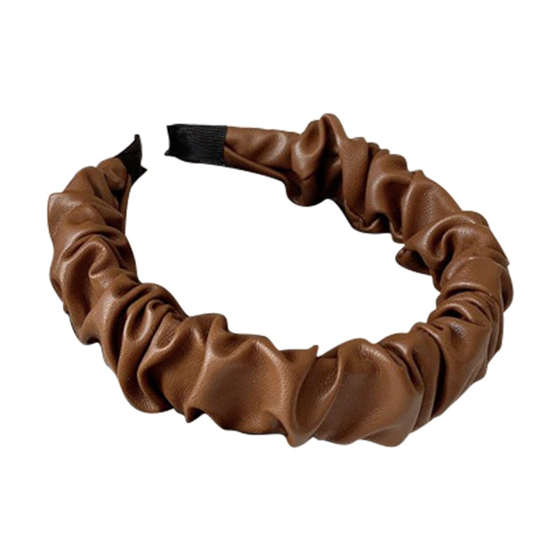 Leather Ruffle Headband