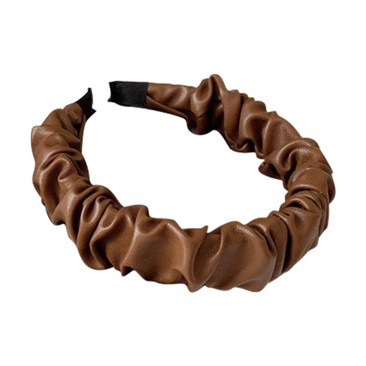 Leather Ruffle Headband