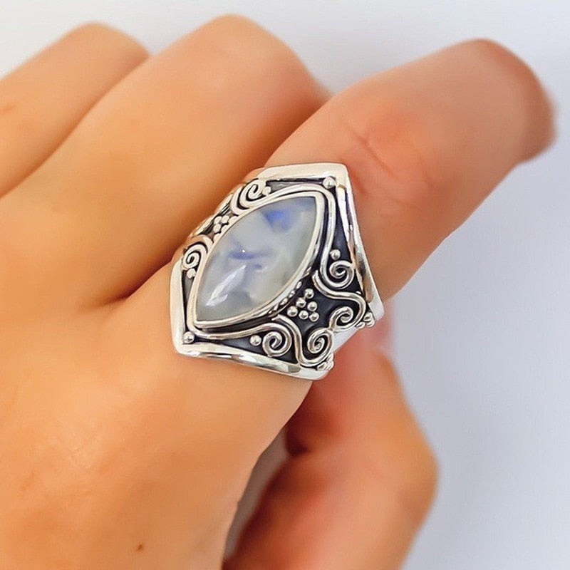 Opal Natural Stone Antique Ring