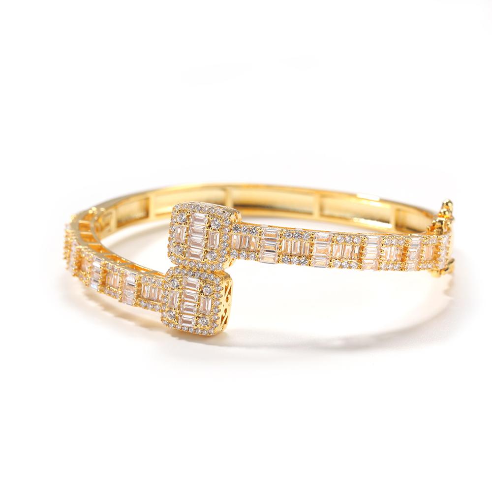 Square Lux Rhinestone Wrap Bracelet