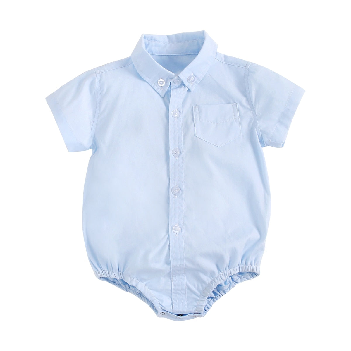 Plaid Cotton Baby Short Sleeve Button Onesie