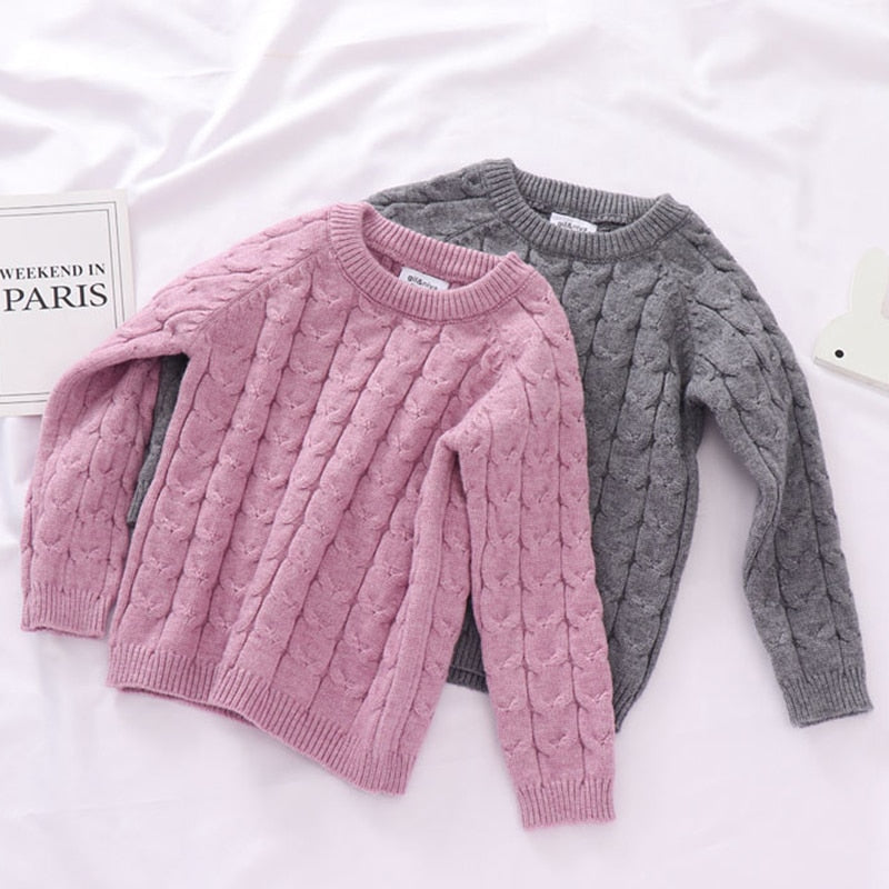 Knitted Pullover Cashmere Sweater w/ Leggings Baby Outfit Set