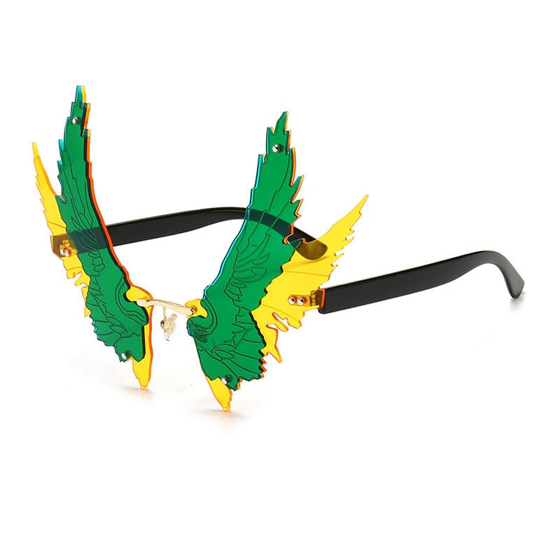 Oversized Rimless Angel Wings Sunglasses