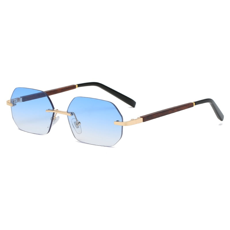 Vintage Rimless Retro Square Sunglasses