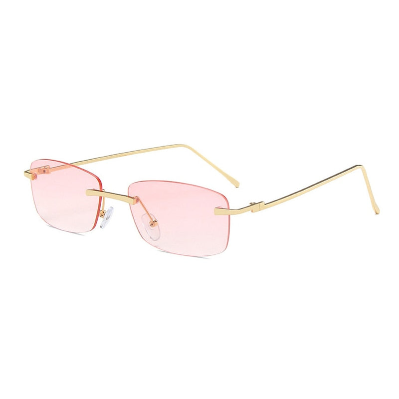 Small Rectangle Rimless Sunglasses