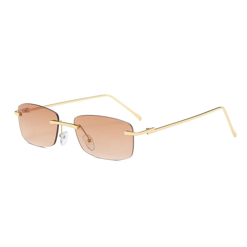 Small Rectangle Rimless Sunglasses